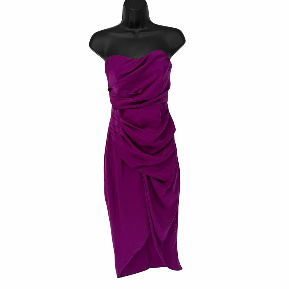 NEW Do+Be Cranberry Strapless Asymmetric Hem Dress Sz Small
